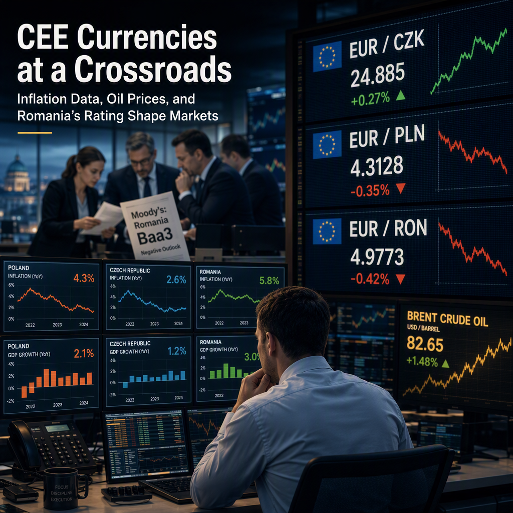 Central and Eastern European Currencies Face Global Pressures Amid Key Data Releases and Romanian Rating Relief