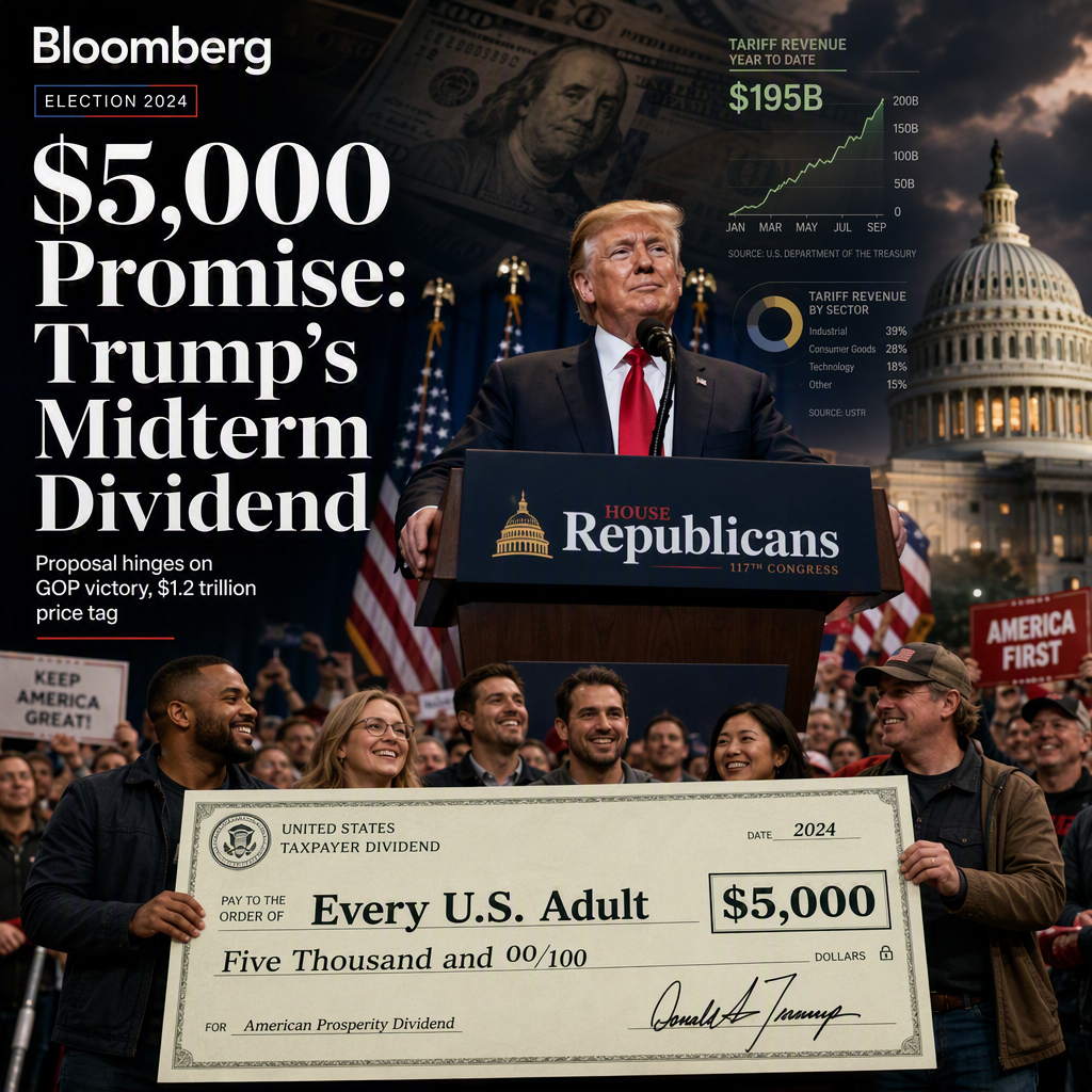 Trump Promises $5,000 Dividend to Every U.S. Adult if Republicans Win Midterms, Citing $1.2 Trillion Price Tag