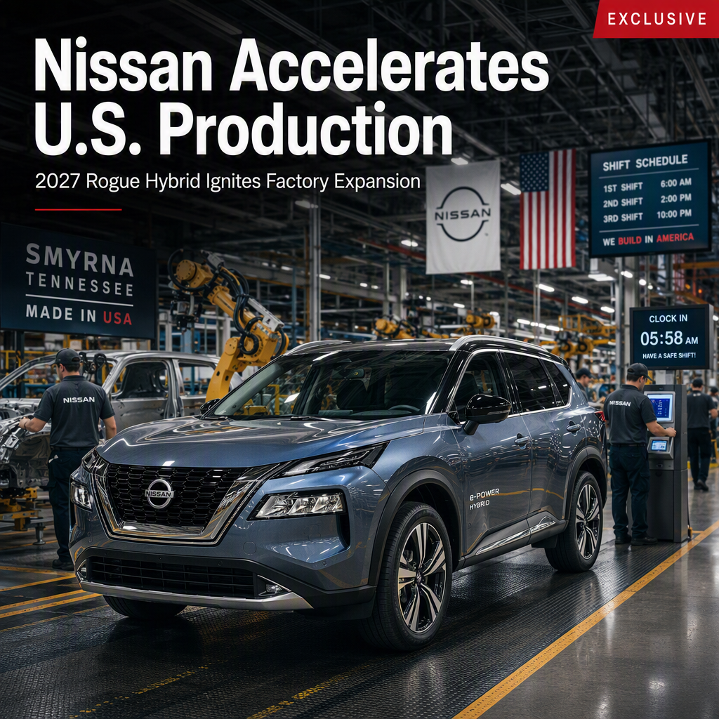 Nissan Plans Major U.S. Production Boost with Launch of 2027 Rogue Hybrid