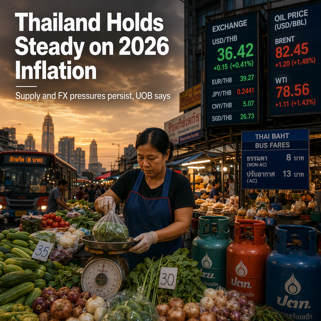 Thailand Maintains 2026 Inflation Forecast Amid Supply and FX Risks, Says UOB