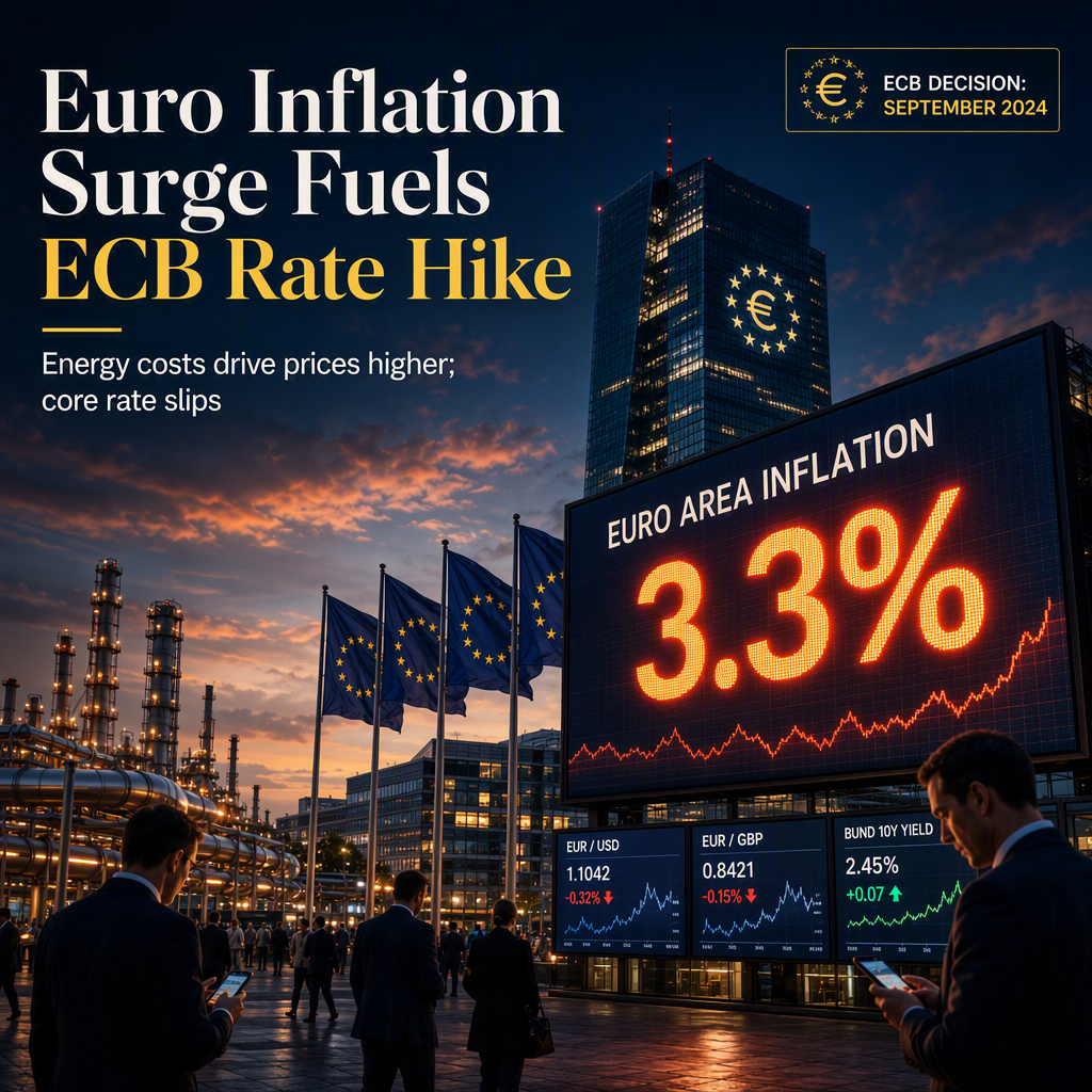 Euro Area Inflation Rises to 3.3% in August, Supporting Likelihood of ECB Rate Hike