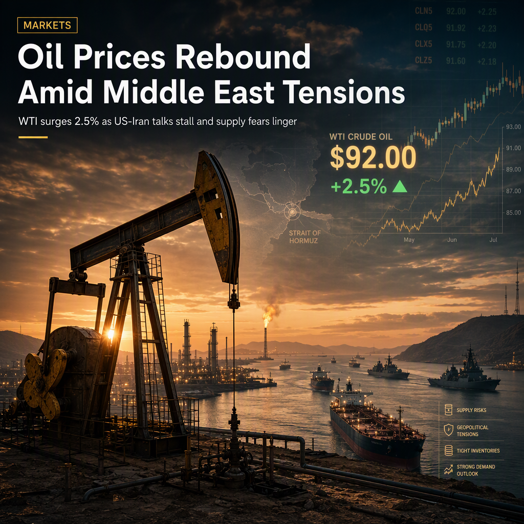 WTI Oil Surges Over 2.5% as US-Iran Talks Stall and Supply Concerns Persist