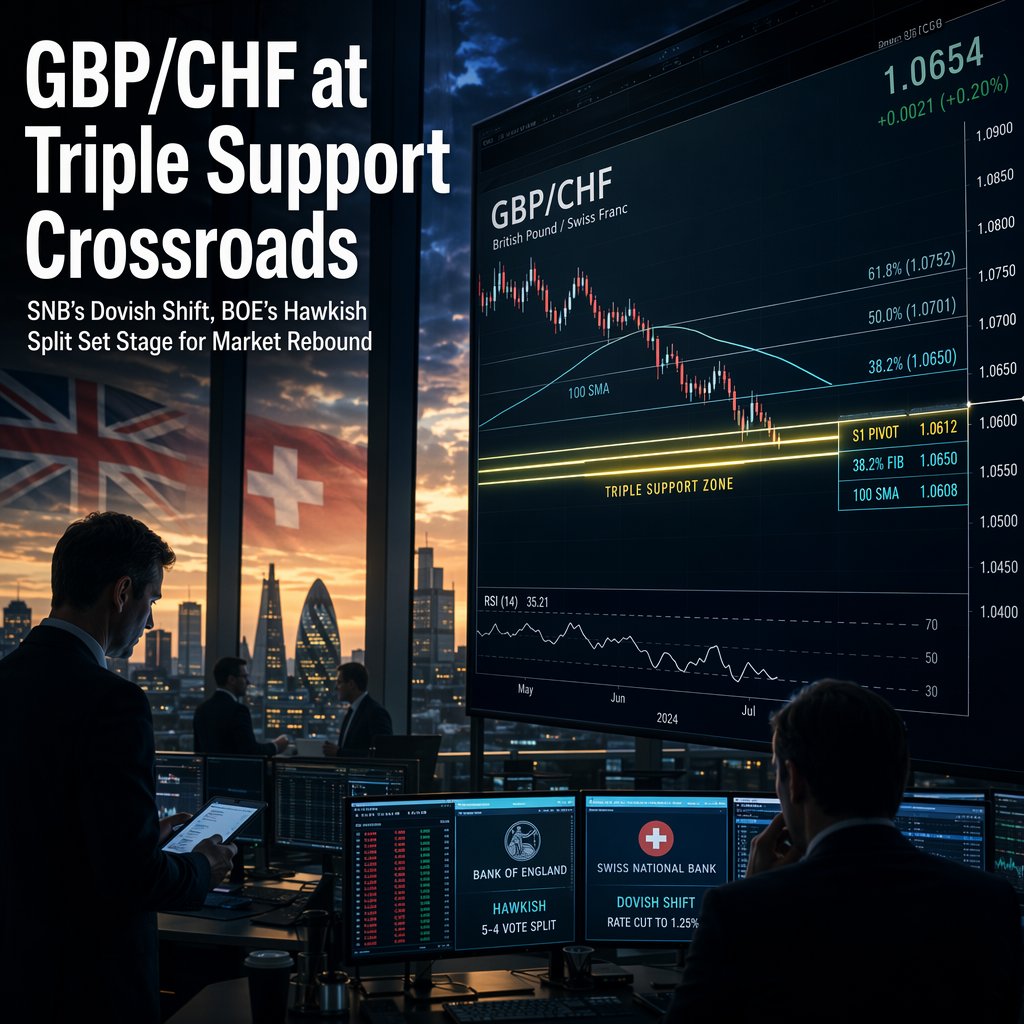 GBP/CHF Tests Triple Support as SNB and BOE Hold Rates, Market Eyes Potential Rebound
