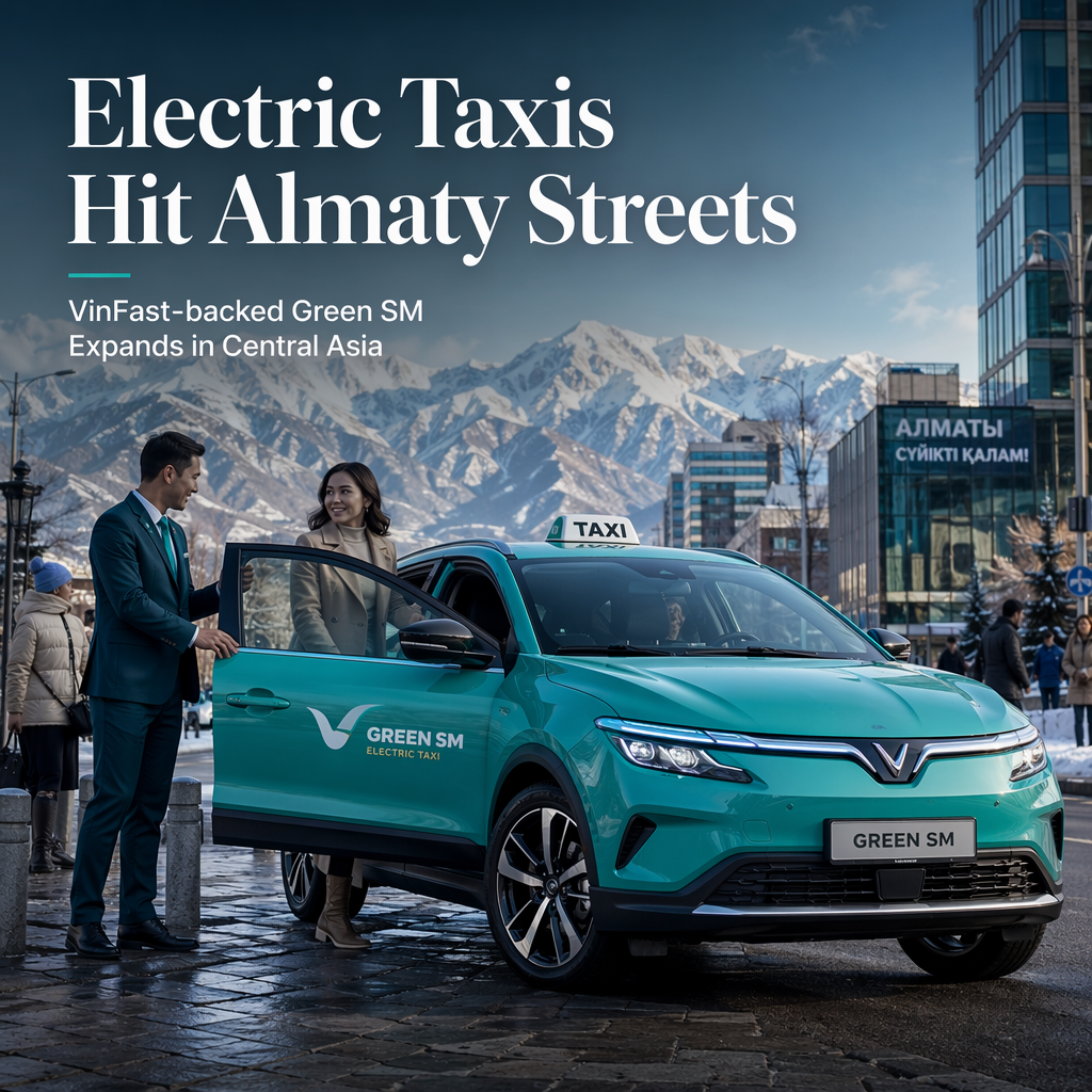 VinFast-Backed Green SM Launches Electric Taxi Service in Kazakhstan, Expanding Central Asia Presence