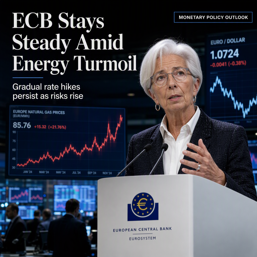 ECB Maintains Gradual Rate Hike Path Amid Rising Energy Prices and Geopolitical Risks