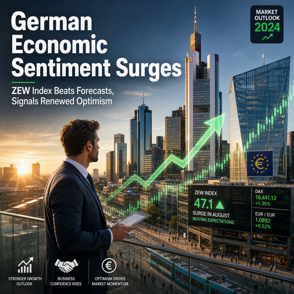 German ZEW Economic Sentiment Surges in August, Beating Expectations