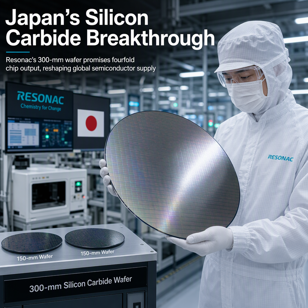 Resonac Unveils Japan's First 300-mm Silicon Carbide Wafer, Quadrupling Chip Output