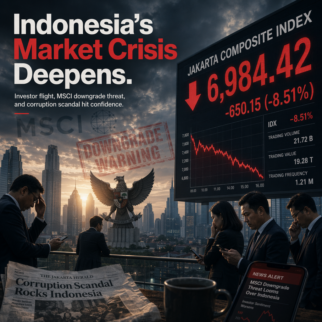 Indonesia Faces Investor Flight Amid MSCI Downgrade Warning, Corruption Scandal, and Fiscal Concerns