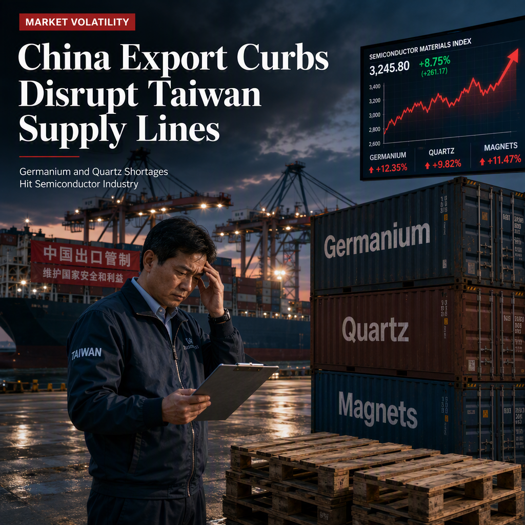 China Restricts Exports of Key Optical and Aerospace Materials to Taiwan, Disrupting Global Supply Chains