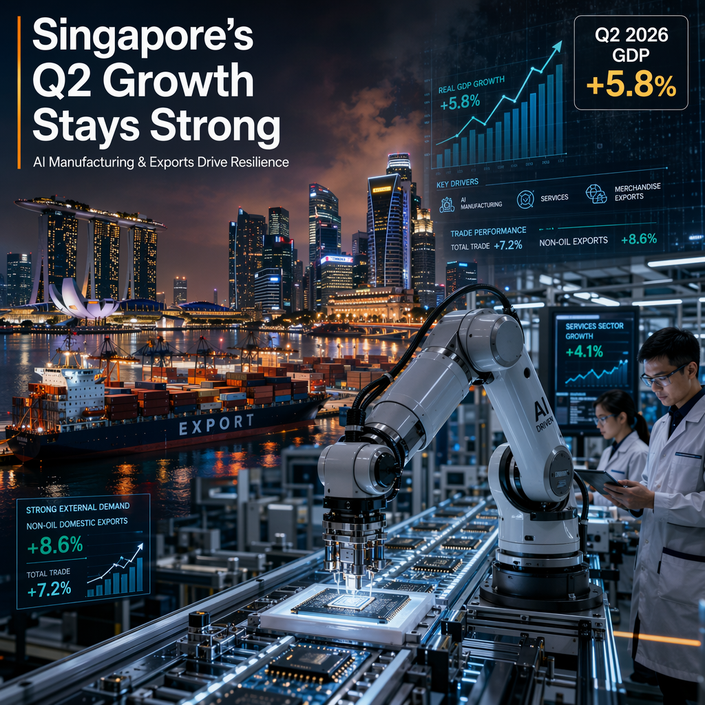 Singapore's Q2 2026 GDP Growth Remains Robust on AI-Driven Manufacturing and Strong Exports