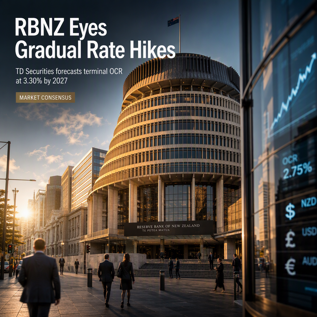 TD Securities Expects Gradual RBNZ Rate Hikes Through 2027, Terminal OCR at 3.30%