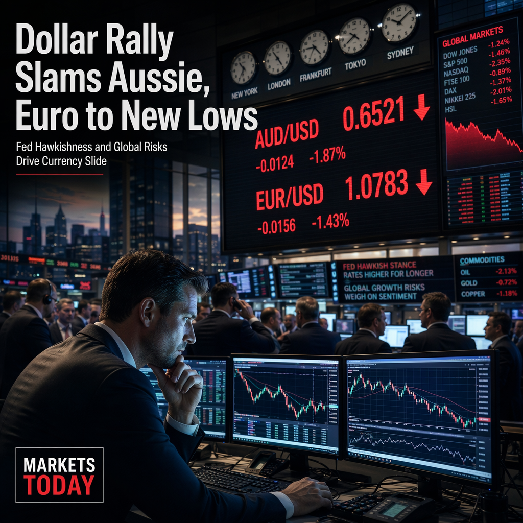US Dollar Surge Pressures Australian and Euro Pairs to Multi-Month Lows Amid Hawkish Fed Bets