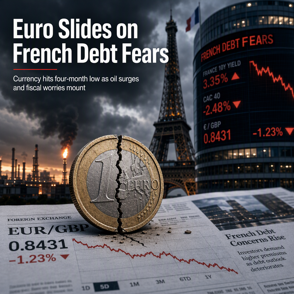 Euro Suffers Worst Weekly Loss in Four Months Amid French Debt Fears and Surging Oil Prices