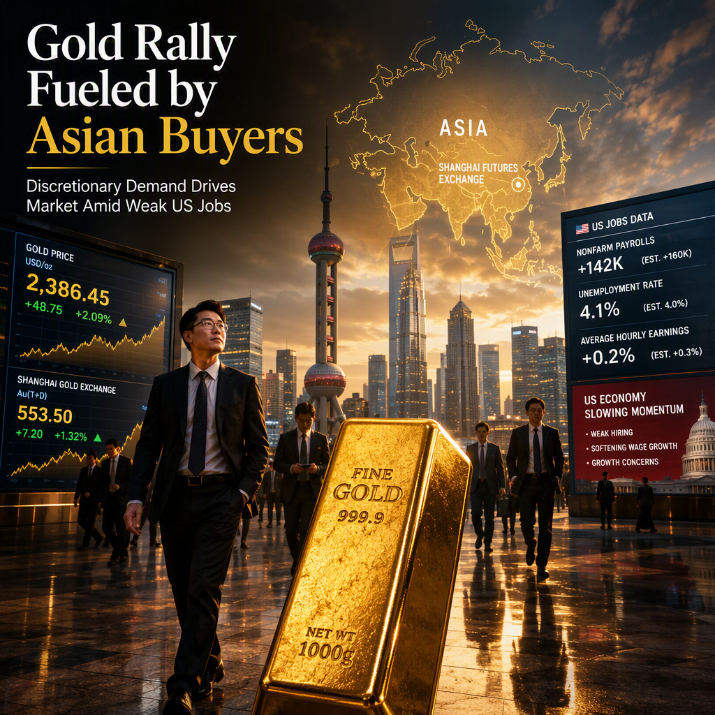 Strong Discretionary and Asian Demand Drives Gold Rally Amid Weaker US Jobs Data
