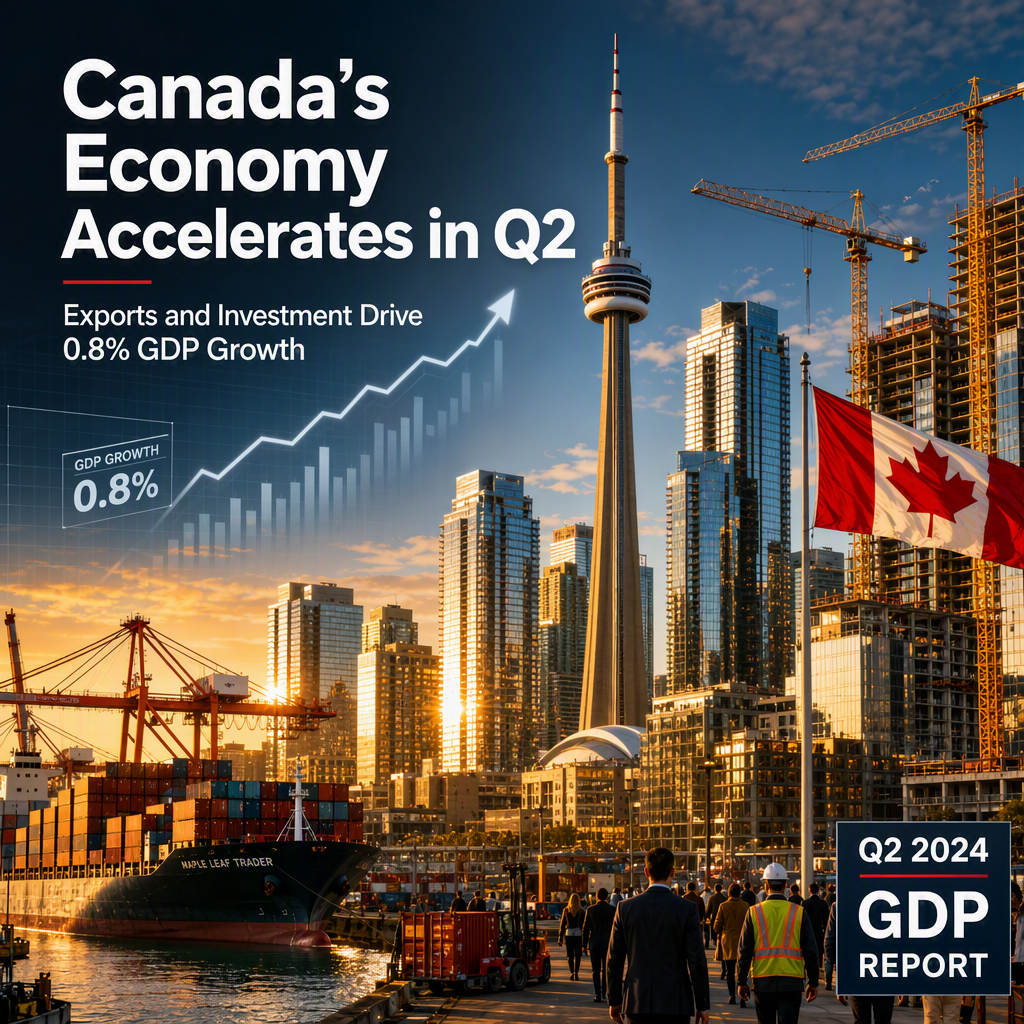 Canada's Economy Surges with 0.8% Q2 GDP Growth, Driven by Exports and Investment