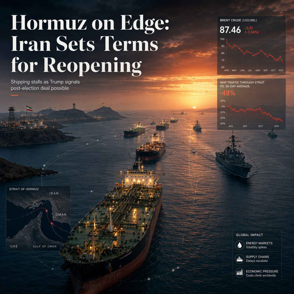 Iran Sets Conditions for Hormuz Reopening Amid U.S. Blockade, Trump Signals Post-Election Deal Possible