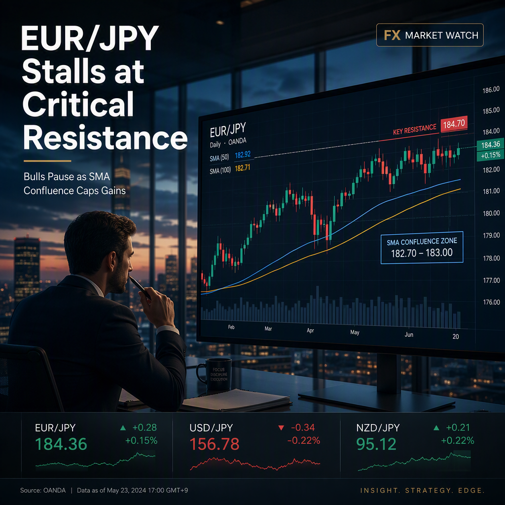 EUR/JPY Stalls Near Key Resistance as Bulls Face SMA Confluence at 184.70