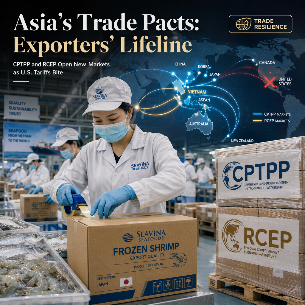 Asian Trade Pacts Cushion Impact of U.S. Tariffs on Exporters