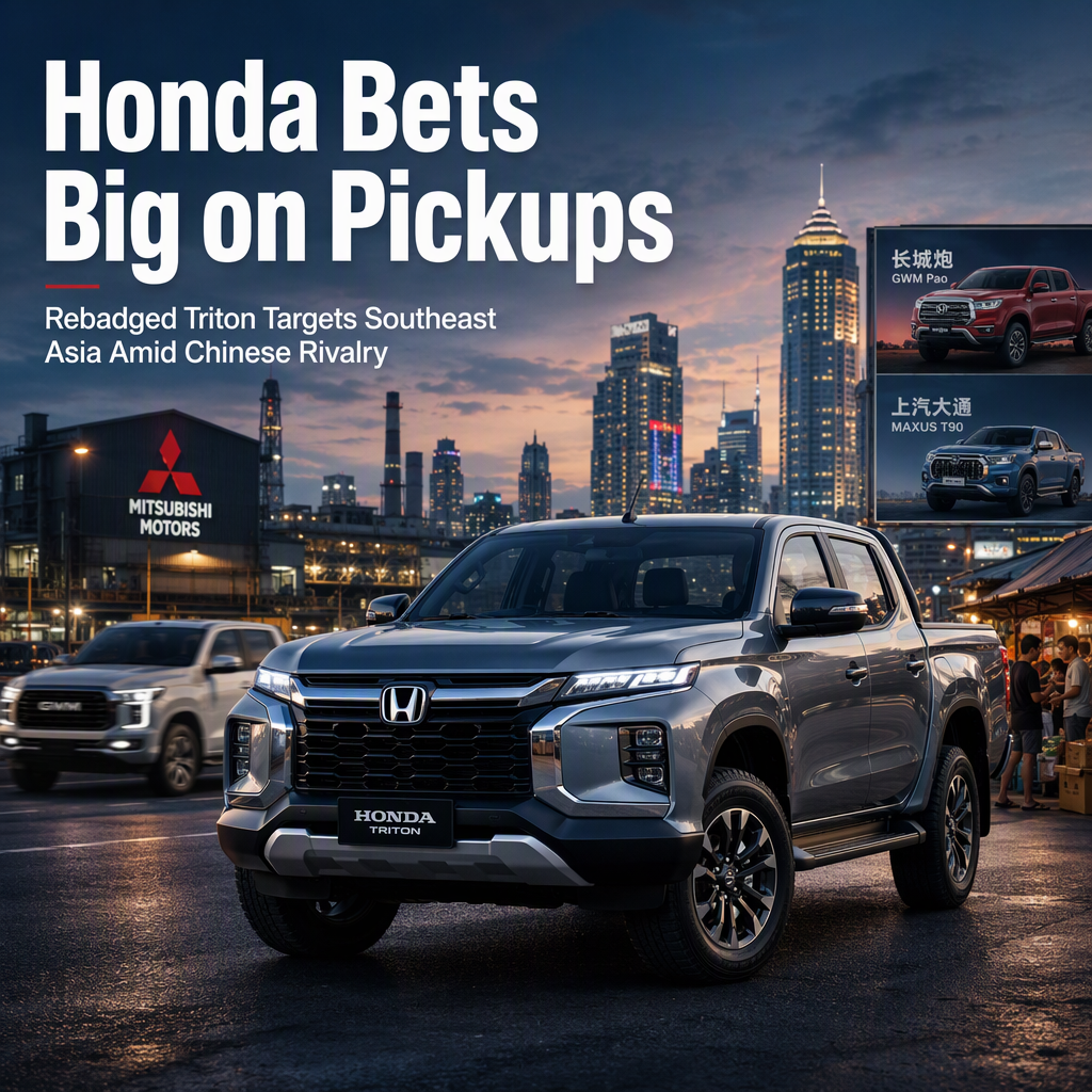 Honda to Launch Rebadged Mitsubishi Triton Pickup in Southeast Asia Amid Rising Chinese Competition