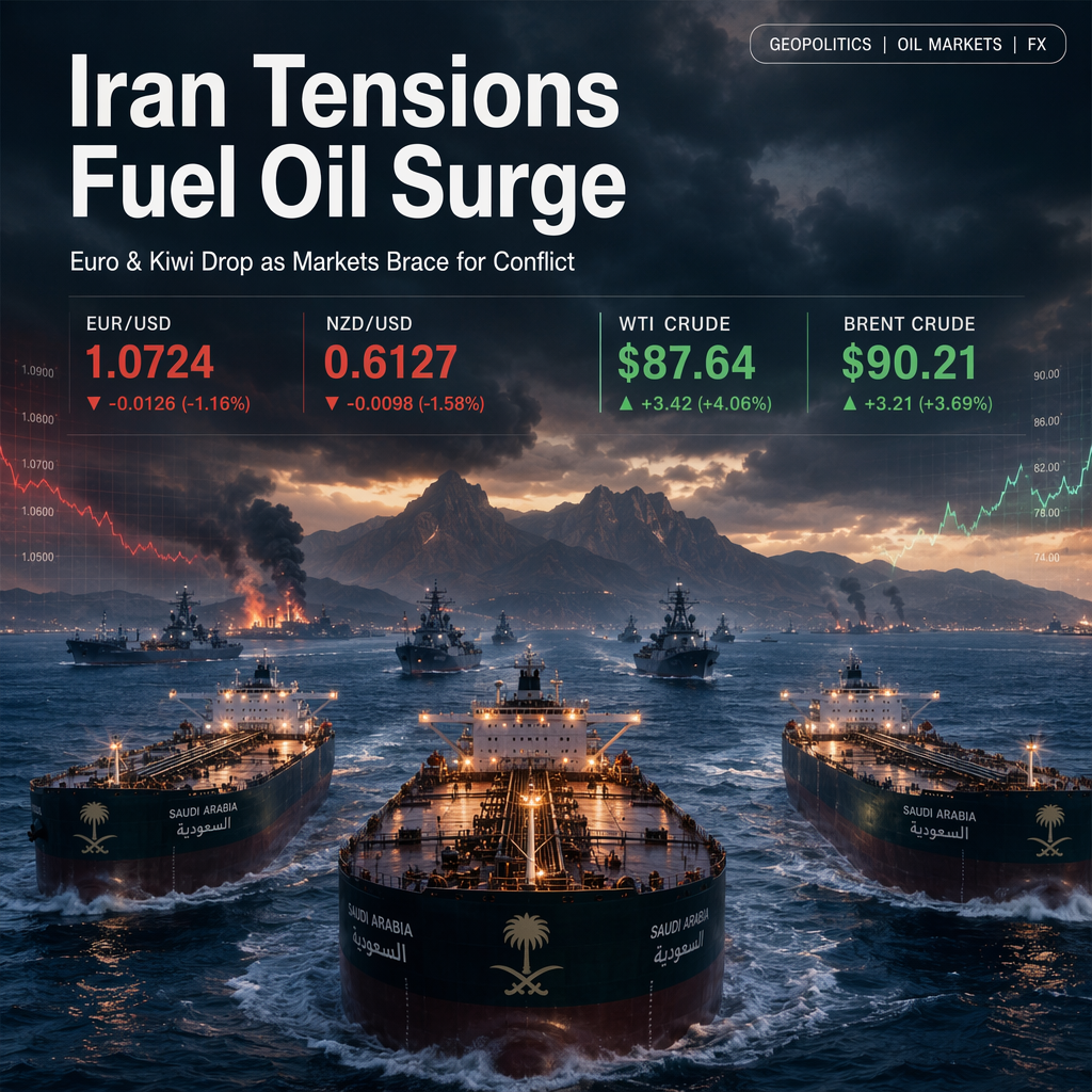 Escalating Iran Conflict Drives Oil Prices Higher, Weighs on Euro and New Zealand Dollar