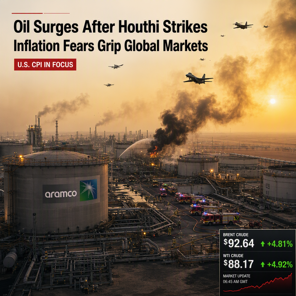 Oil Prices Surge as Houthi Attacks on Saudi Energy Sites Spark Inflation Fears Ahead of U.S. CPI Report