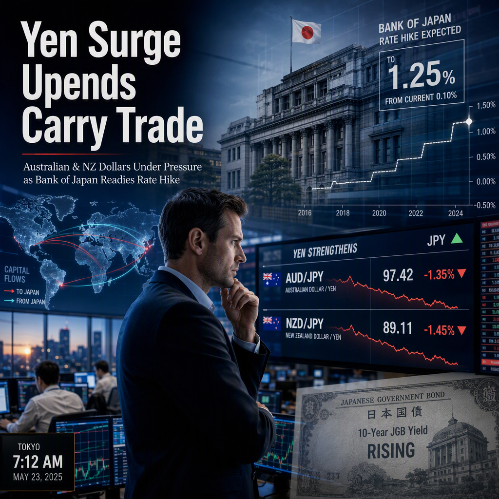 Australian and New Zealand Dollars Hold Ground as Bank of Japan Rate Hike Looms