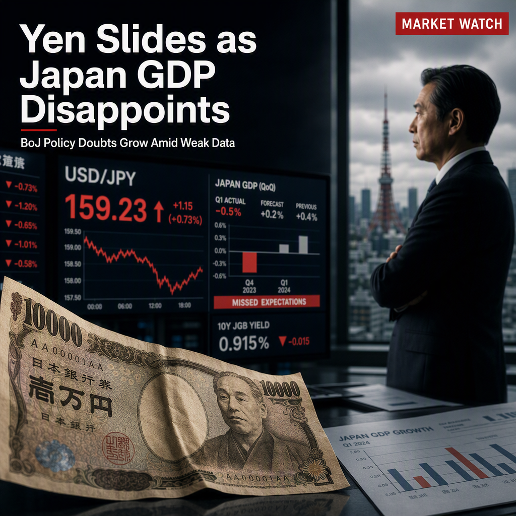 Japanese Yen Weakens as GDP Growth Misses Expectations, Casting Doubt on BoJ Tightening Plans
