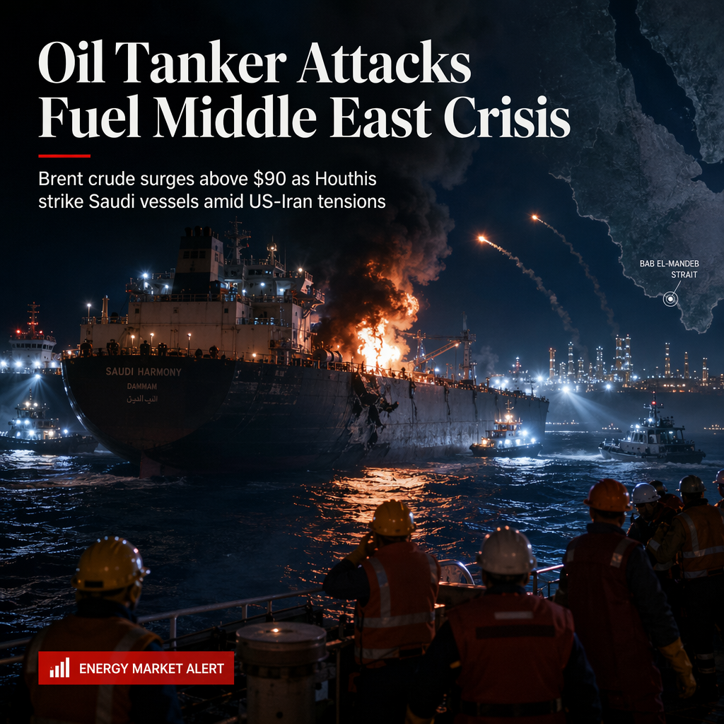 Houthis Attack Saudi Oil Tankers Amid Escalating US-Iran Tensions, Brent Surges Above $90