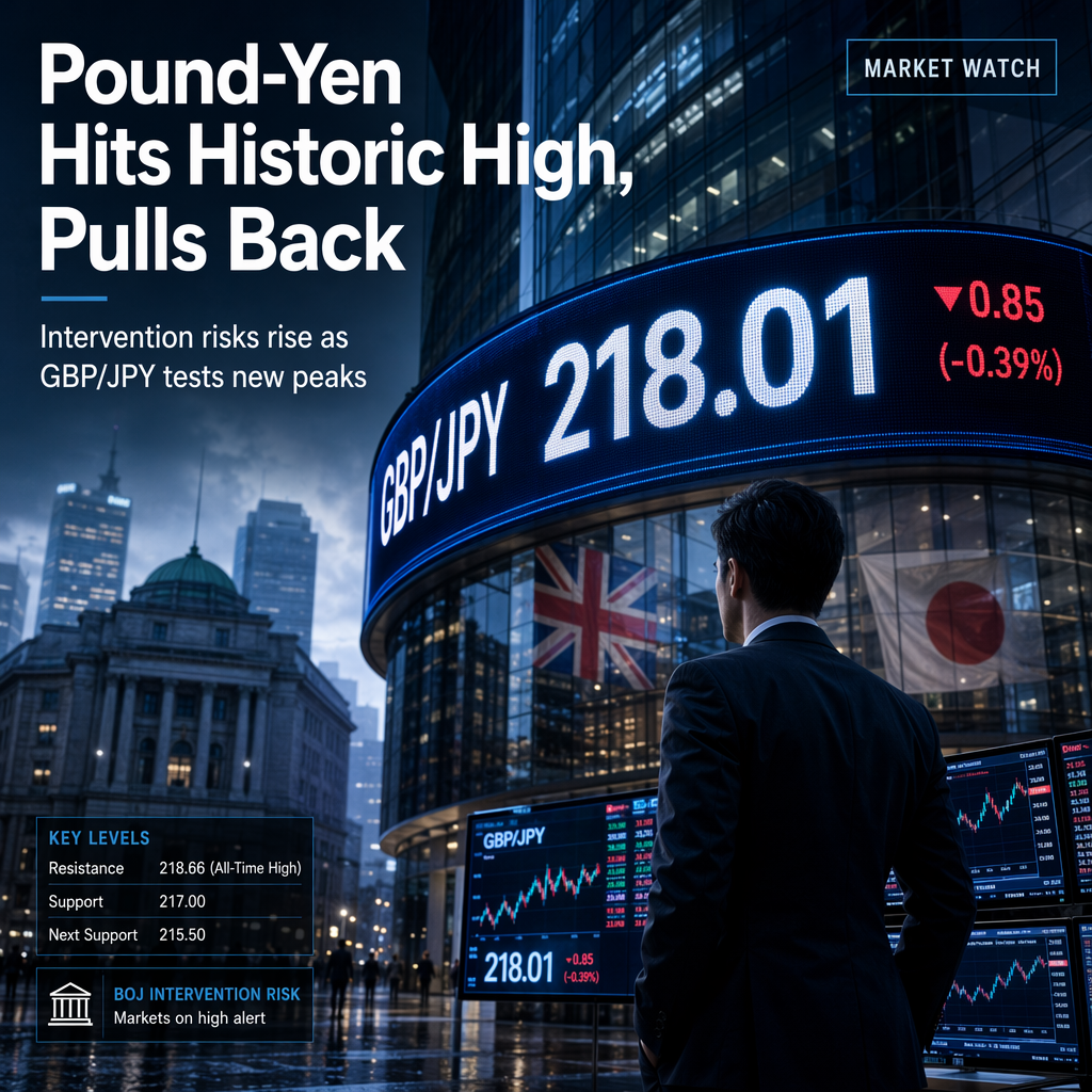 GBP/JPY Pulls Back After Hitting All-Time High of 218.01 Amid Intervention Risks