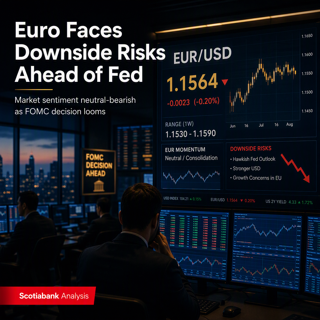 Euro Consolidates with Downside Risks Ahead of FOMC, Says Scotiabank