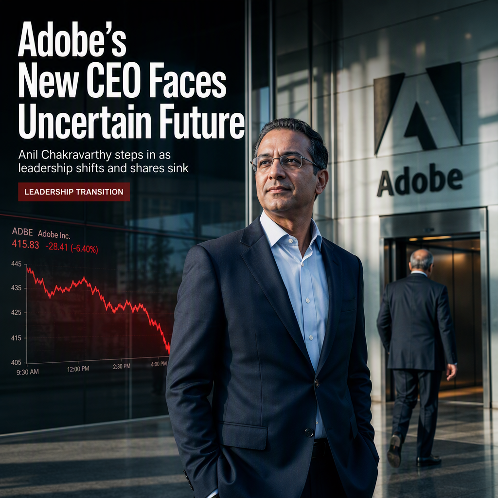 Adobe Appoints Anil Chakravarthy as CEO Amid Leadership Changes and Stock Decline