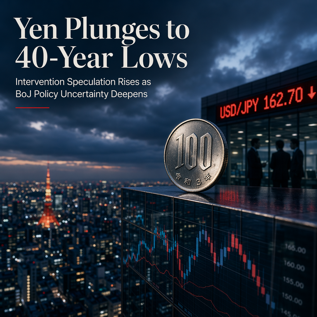 Japanese Yen Hits 40-Year Lows Amid Intervention Speculation and BoJ Policy Uncertainty
