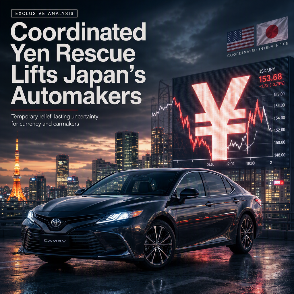 Coordinated Yen-Buying Intervention Offers Temporary Relief as Japanese Automakers Benefit from Weak Currency