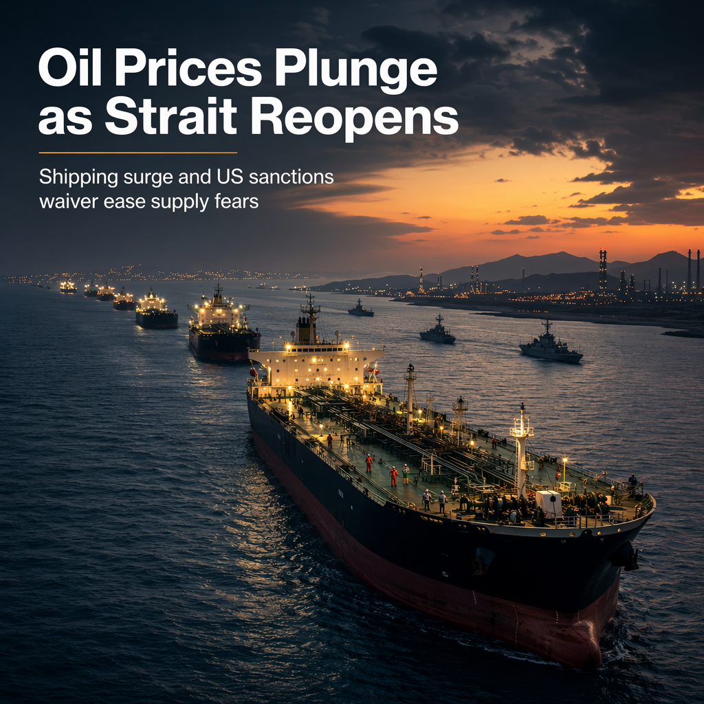 WTI Oil Falls Below $72 as Iran Eases Strait of Hormuz Restrictions and US Waives Sanctions