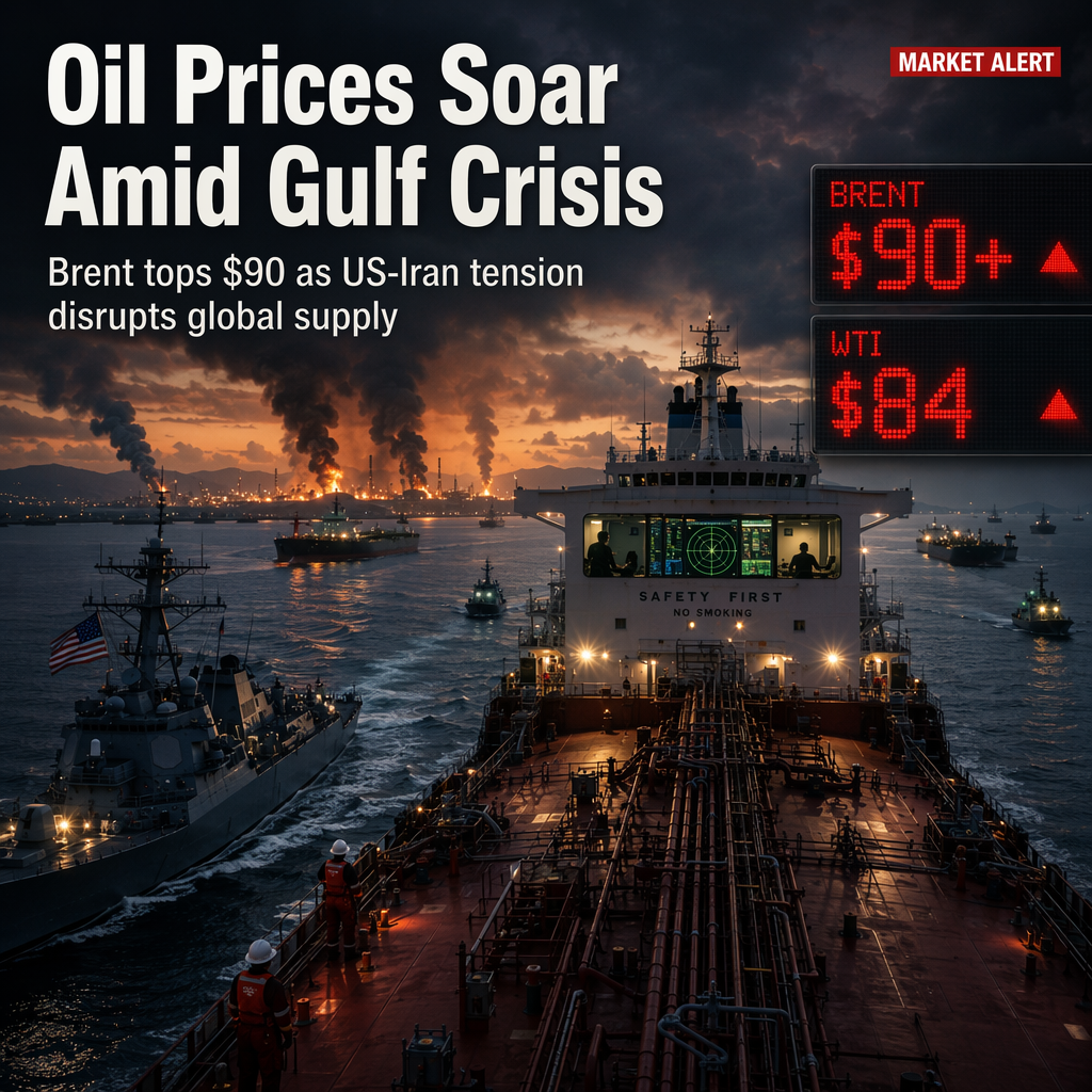 Oil Prices Surge as US-Iran Conflict Escalates, Brent Tops $90 and WTI Nears $84