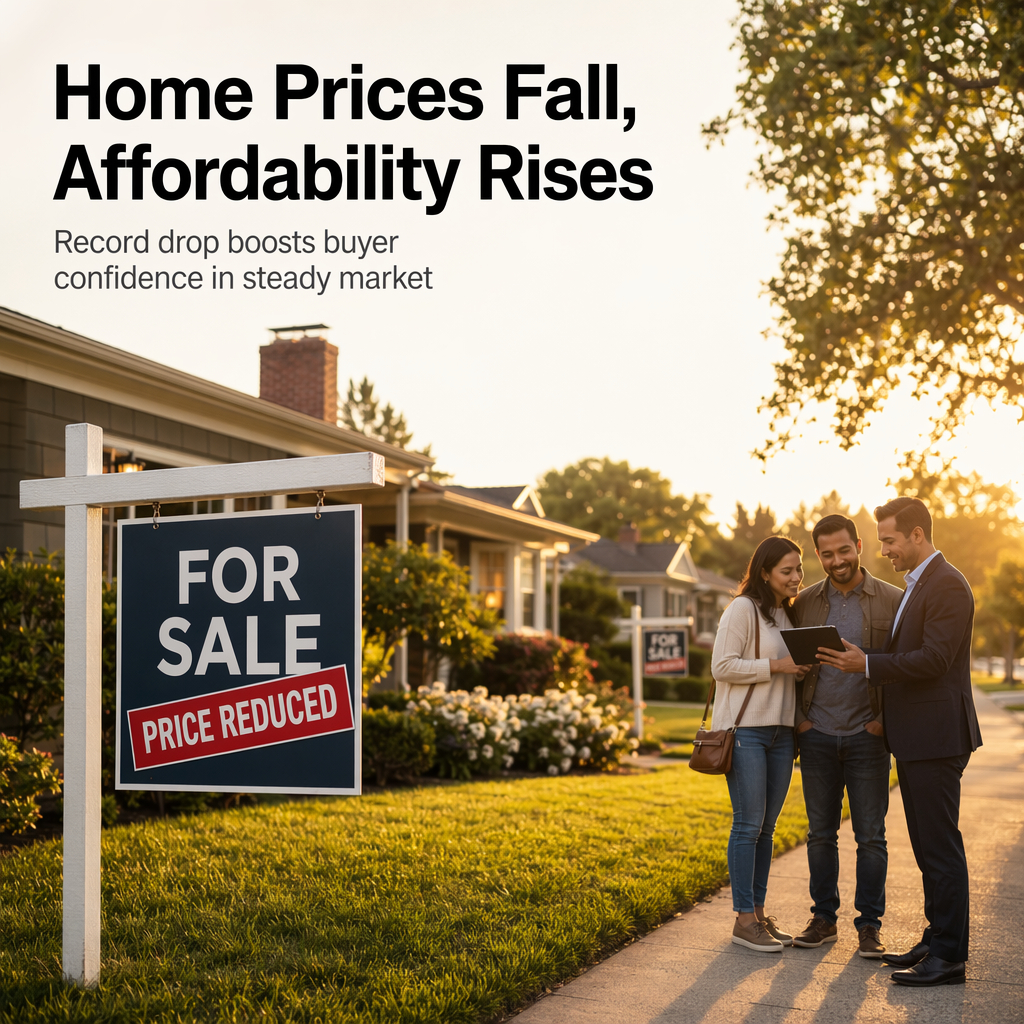 U.S. Home Asking Prices See Record Annual Drop, Boosting Buyer Affordability
