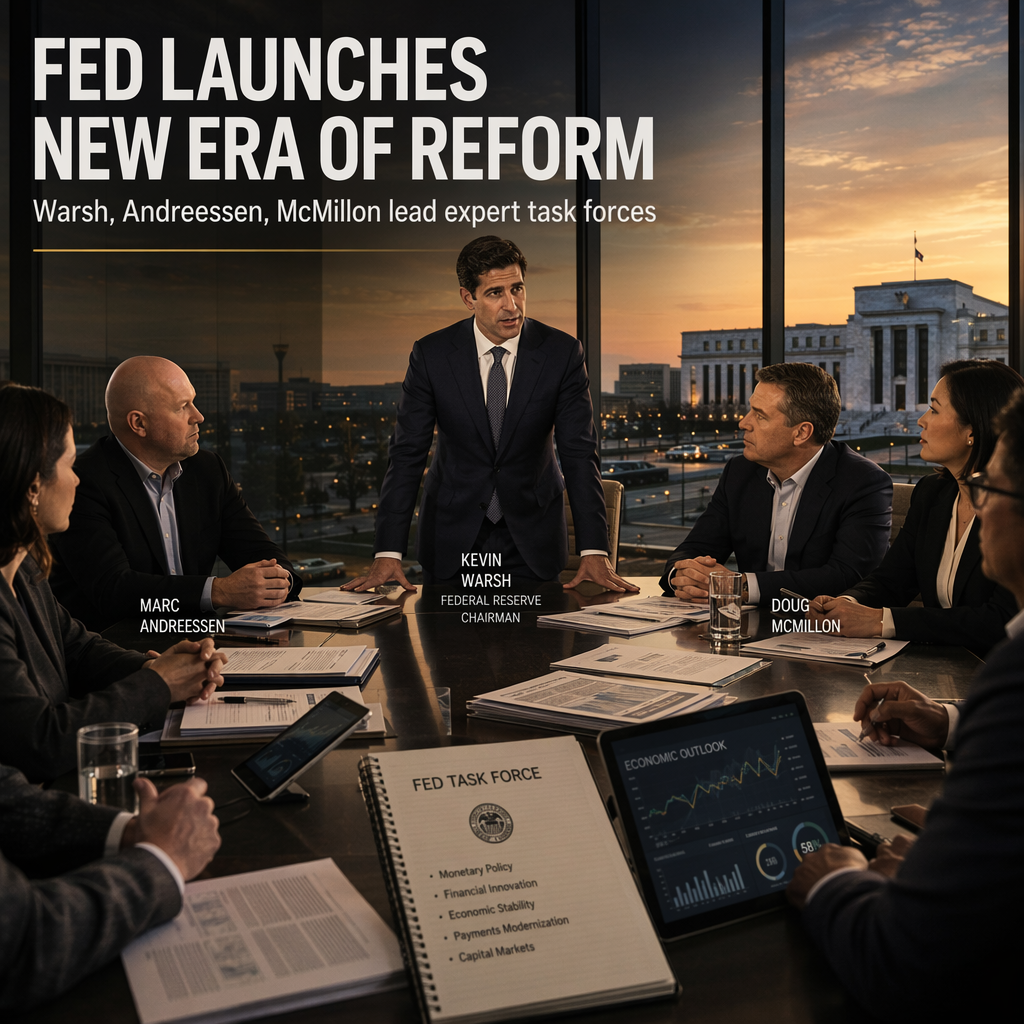 Federal Reserve Chairman Kevin Warsh Unveils Task Force Members Including Marc Andreessen and Doug McMillon