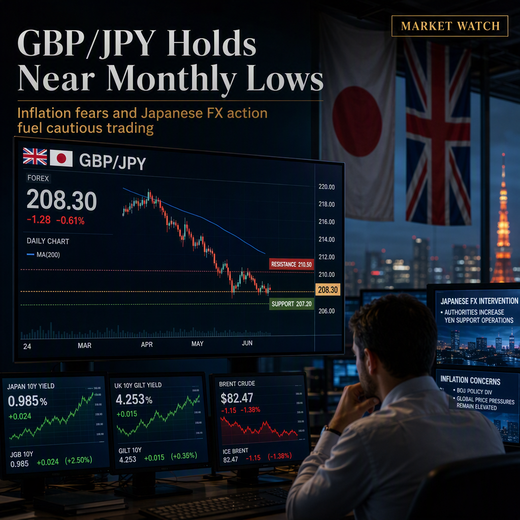 GBP/JPY Consolidates Near Monthly Lows Amid Japanese FX Intervention and Inflation Concerns