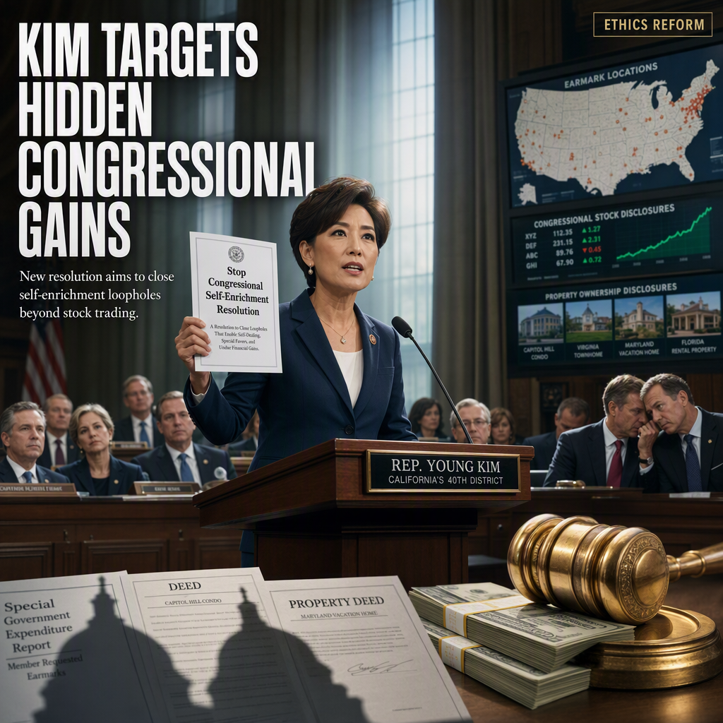 Rep. Young Kim Proposes Resolution to Close Congressional Self-Enrichment Loopholes Beyond Stock Trading