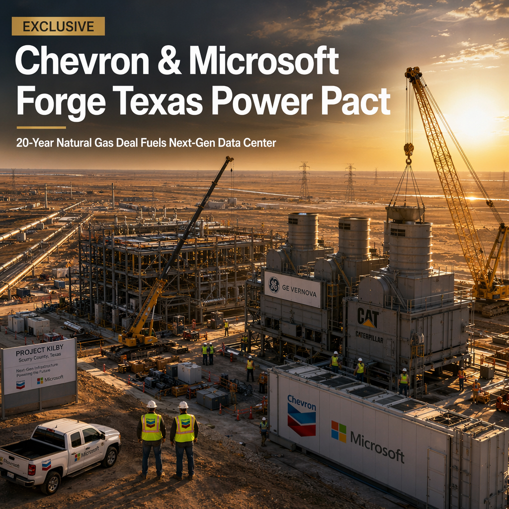 Chevron and Microsoft Sign 20-Year Deal to Power Texas Data Center with Natural Gas