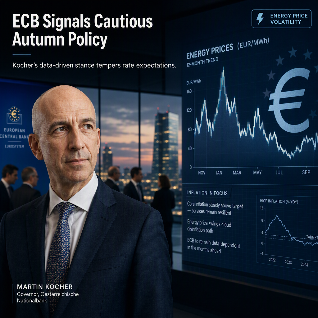 ECB's Kocher Signals Data-Dependent Autumn Decisions Amid Energy Price Uncertainty