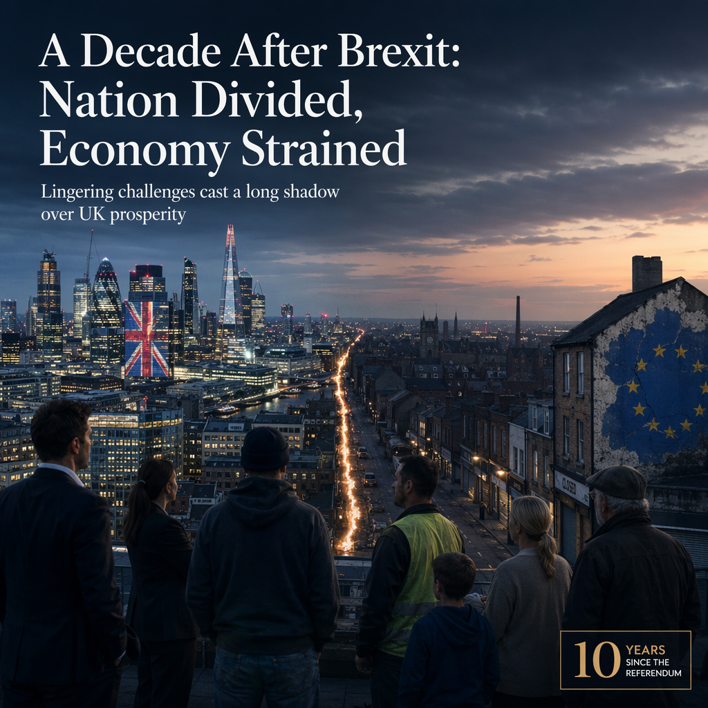 A Decade After Brexit: UK Economy Faces Lingering Challenges and Divisions