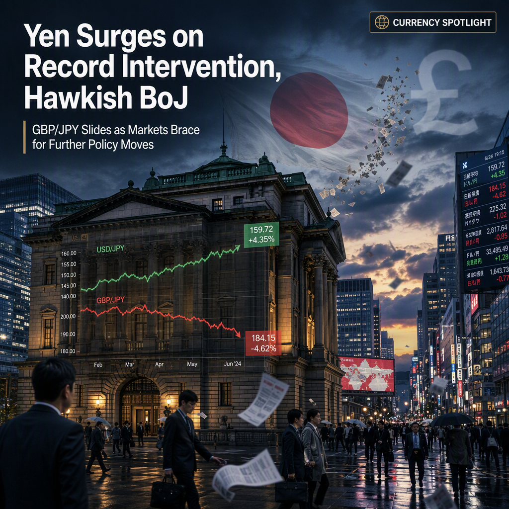 Japanese Yen Strengthens as Record Intervention and Hawkish BoJ Bets Pressure GBP/JPY