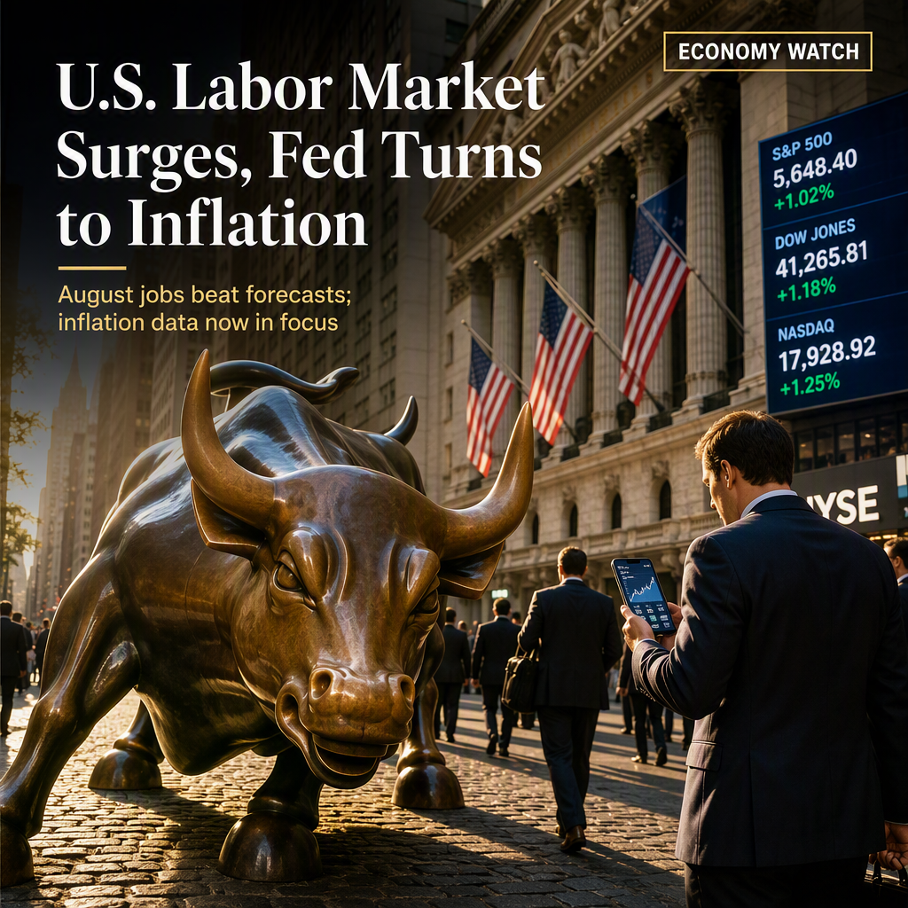 U.S. Labor Market Surges in August, Shifting Fed Focus to Inflation Data