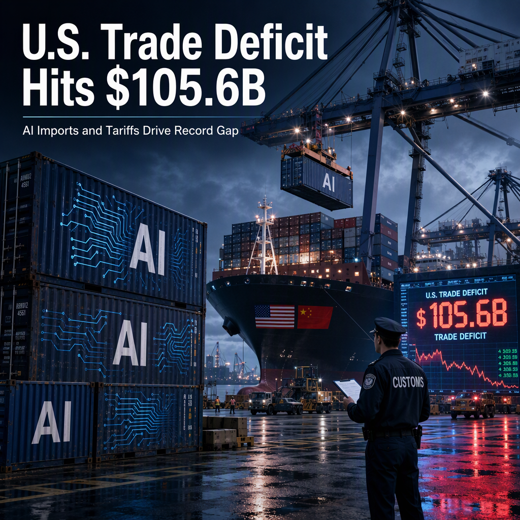U.S. Trade Deficit Surges to $105.6 Billion in August, Driven by AI Imports and Tariff Dynamics