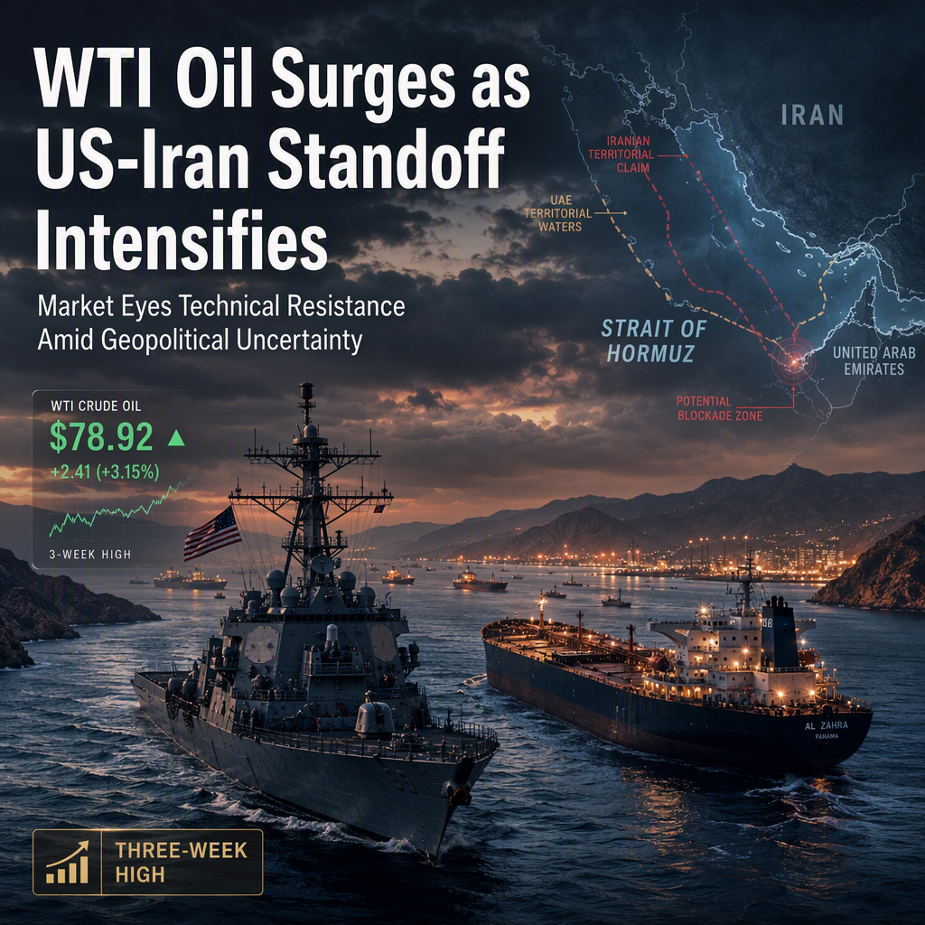 WTI Crude Oil Nears Three-Week High Amid US-Iran Tensions and Technical Resistance