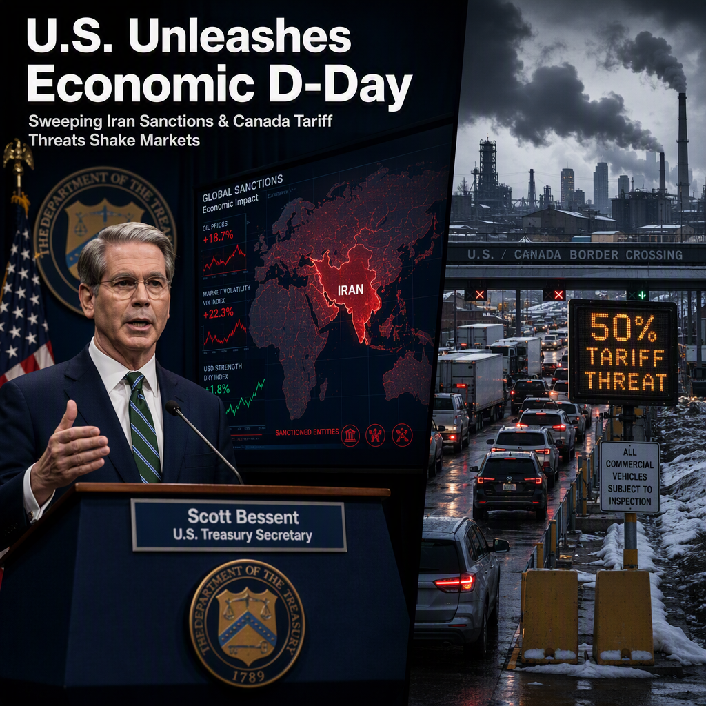 U.S. Escalates Economic Pressure with 'Economic D-Day' Sanctions on Iran and Threatens 50% Tariffs on Canadian Autos