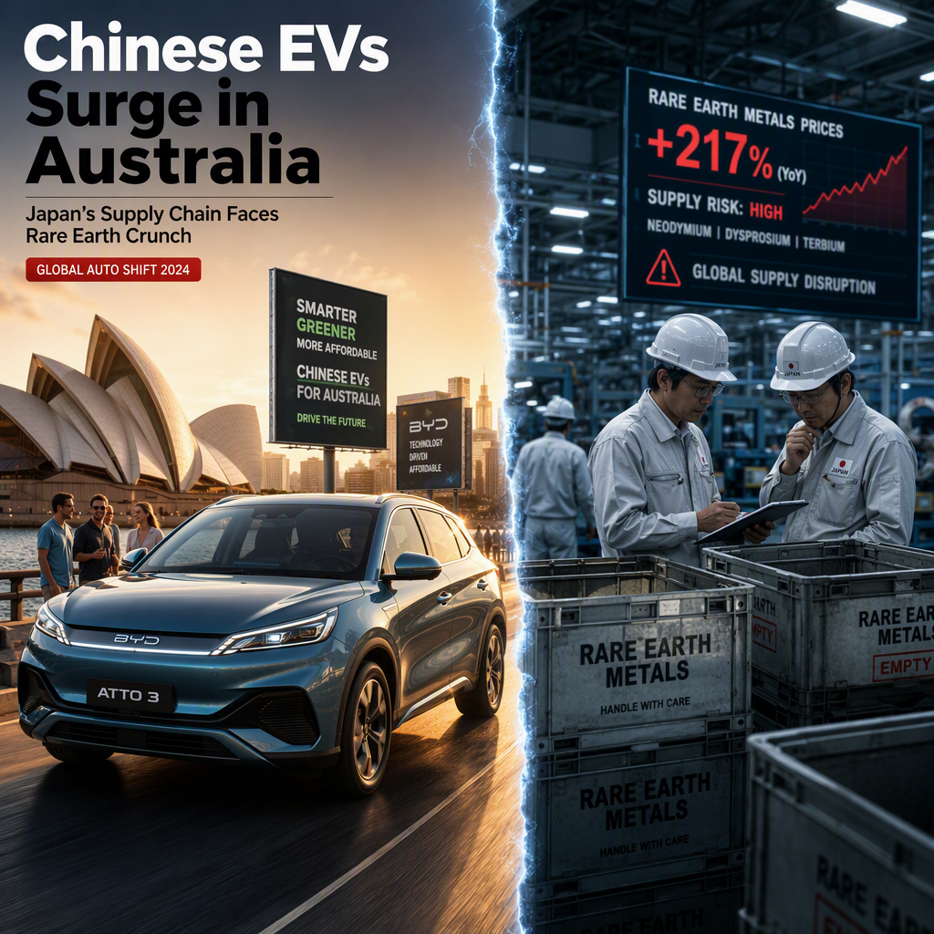 Chinese EV Makers Gain Ground in Australia as Japan Faces Rare Earth Supply Crunch
