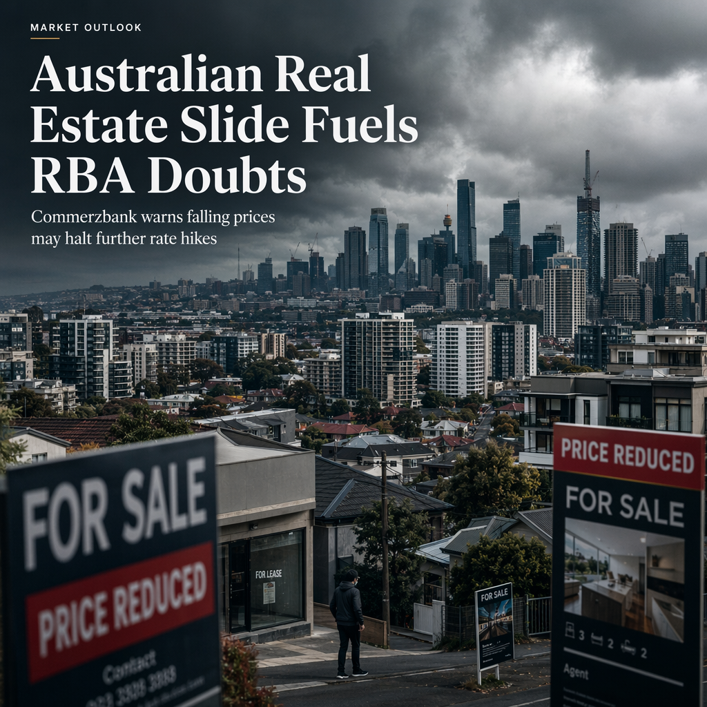 Commerzbank Doubts Further RBA Rate Hike Amid Accelerating Australian Real Estate Decline