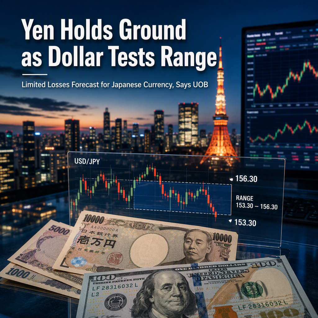 Japanese Yen Faces Limited Losses as USD/JPY Trades Within 153.30–156.30 Range, Says UOB
